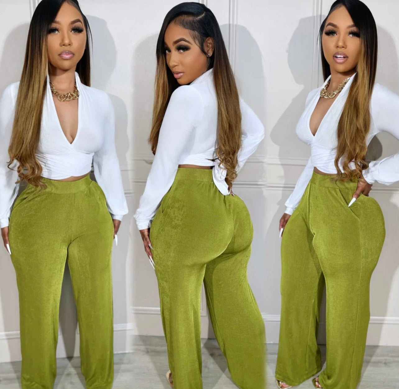 Olive Palazzo Pants