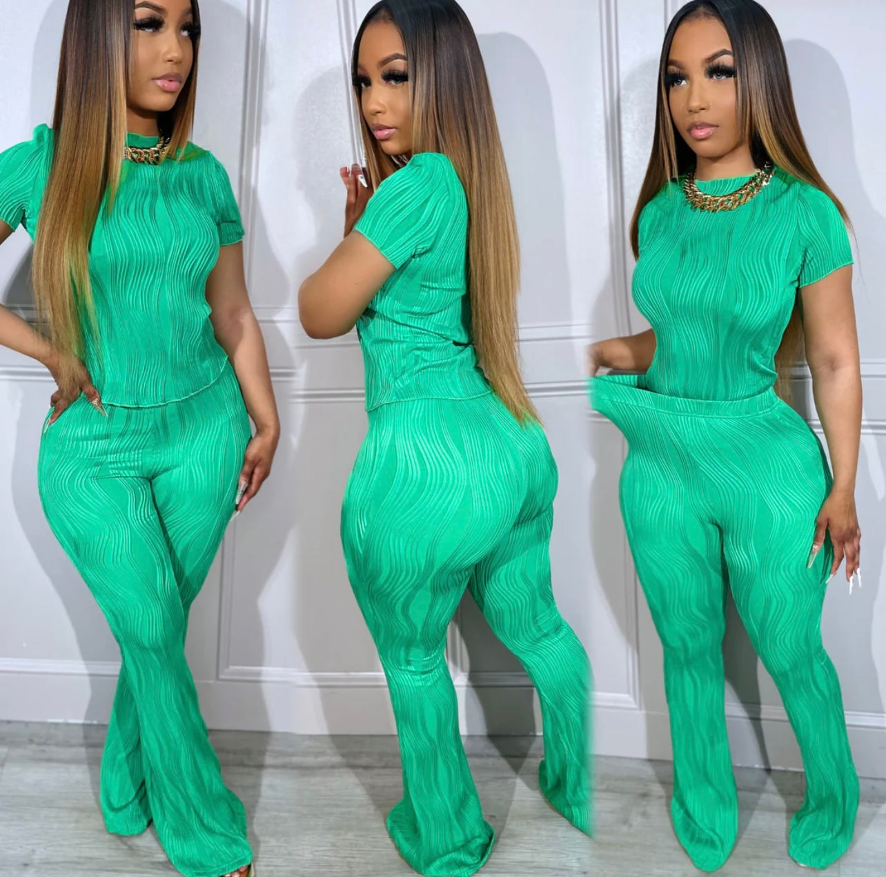 Kelly Green Palazzo Set