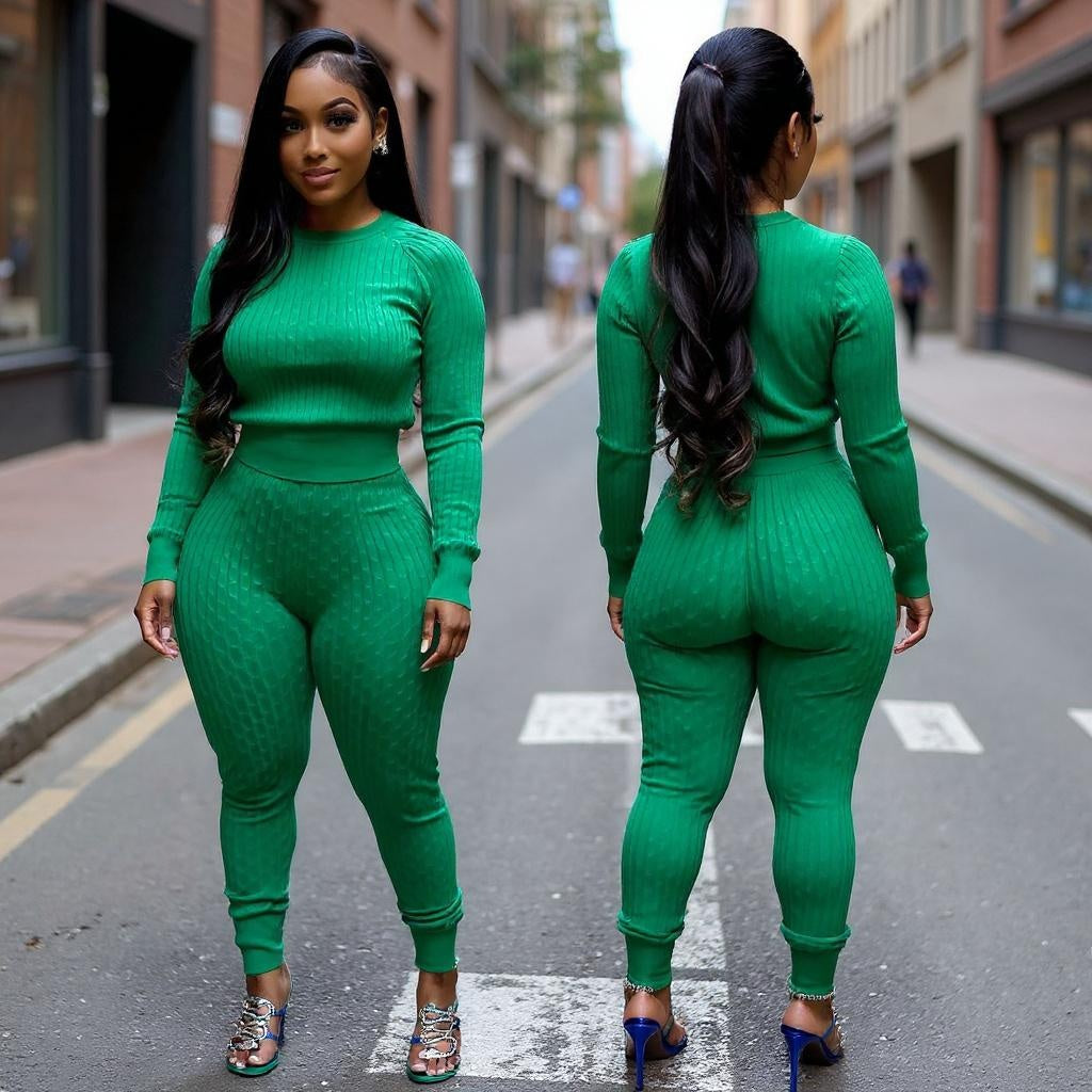 Green Knit Set