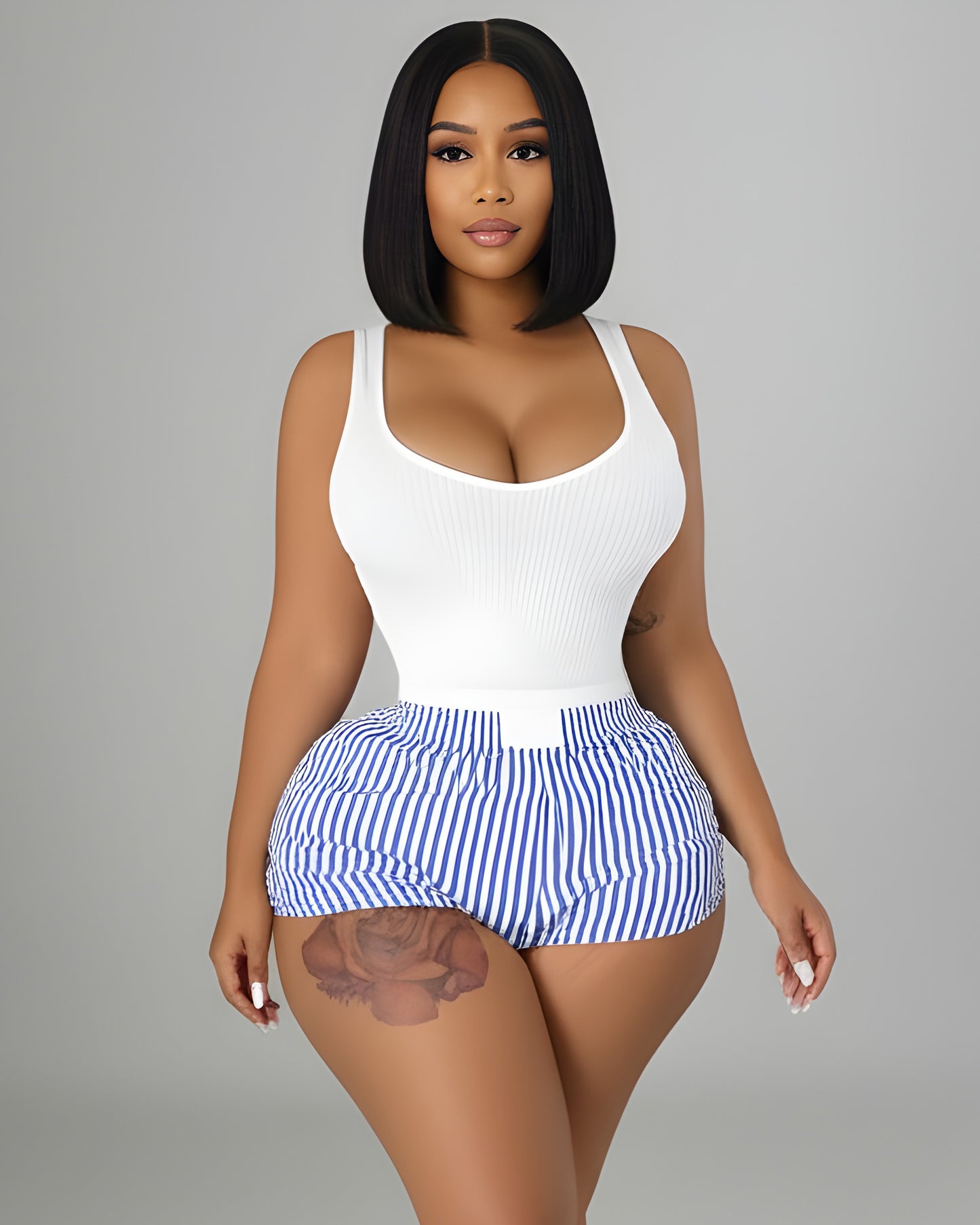 Blue Stripe Shorts