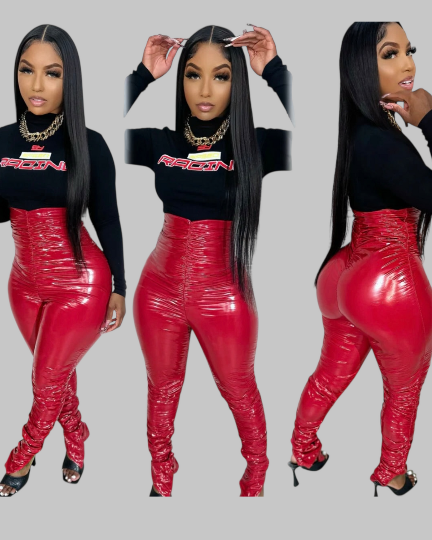 Red Scrunch Leggings