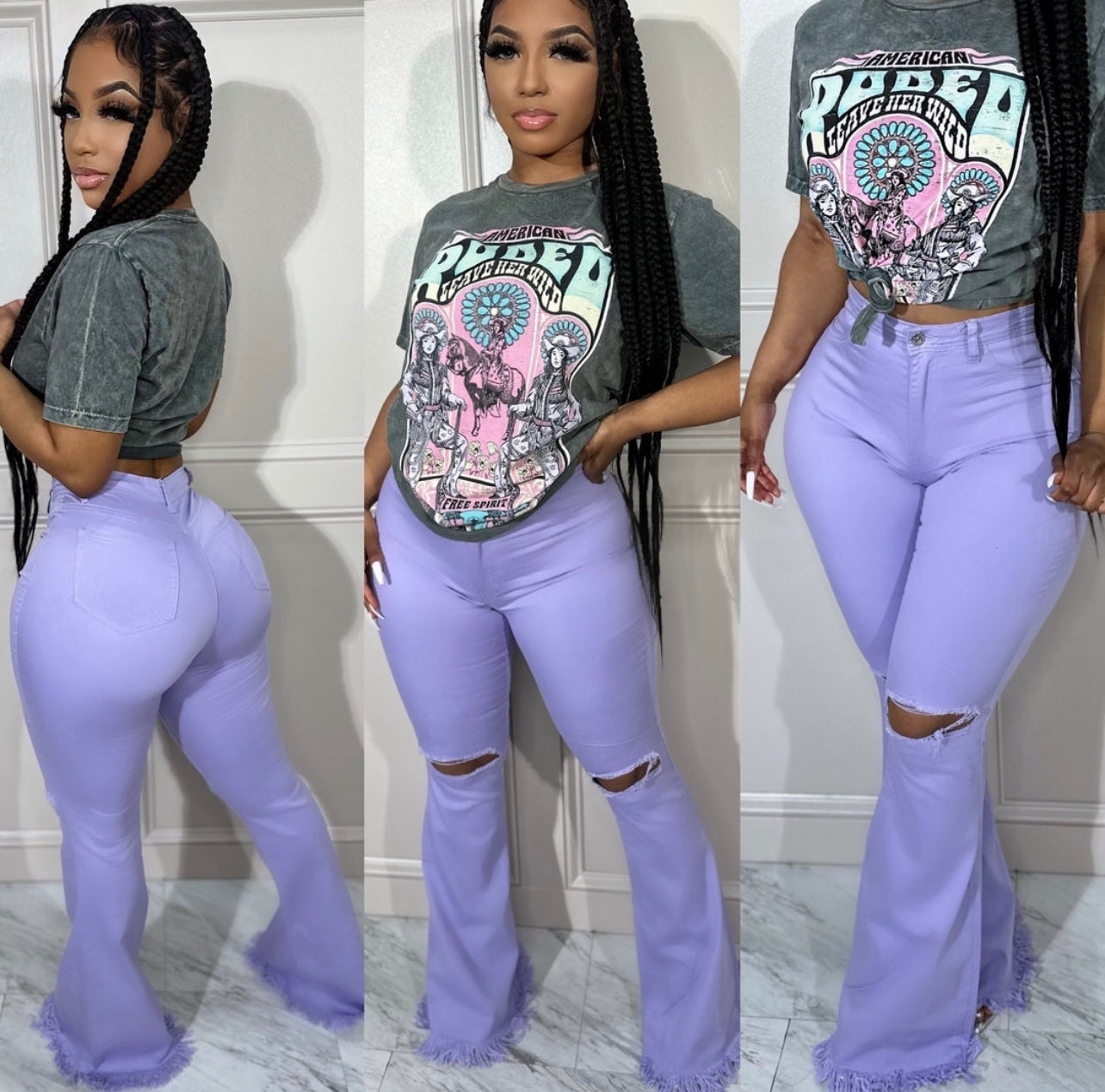 Lilac Flare Jeans