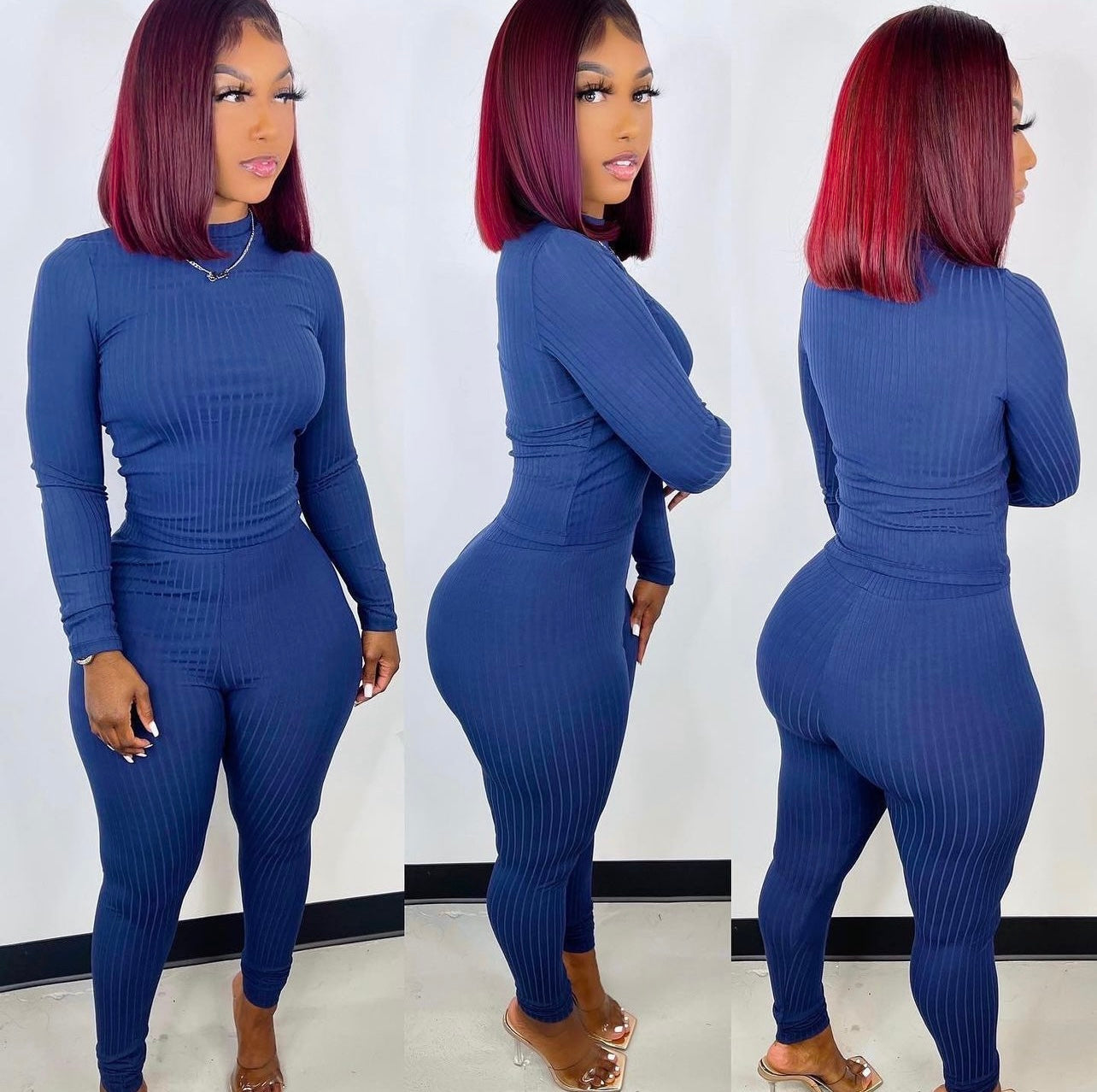 Navy Ribbed Set