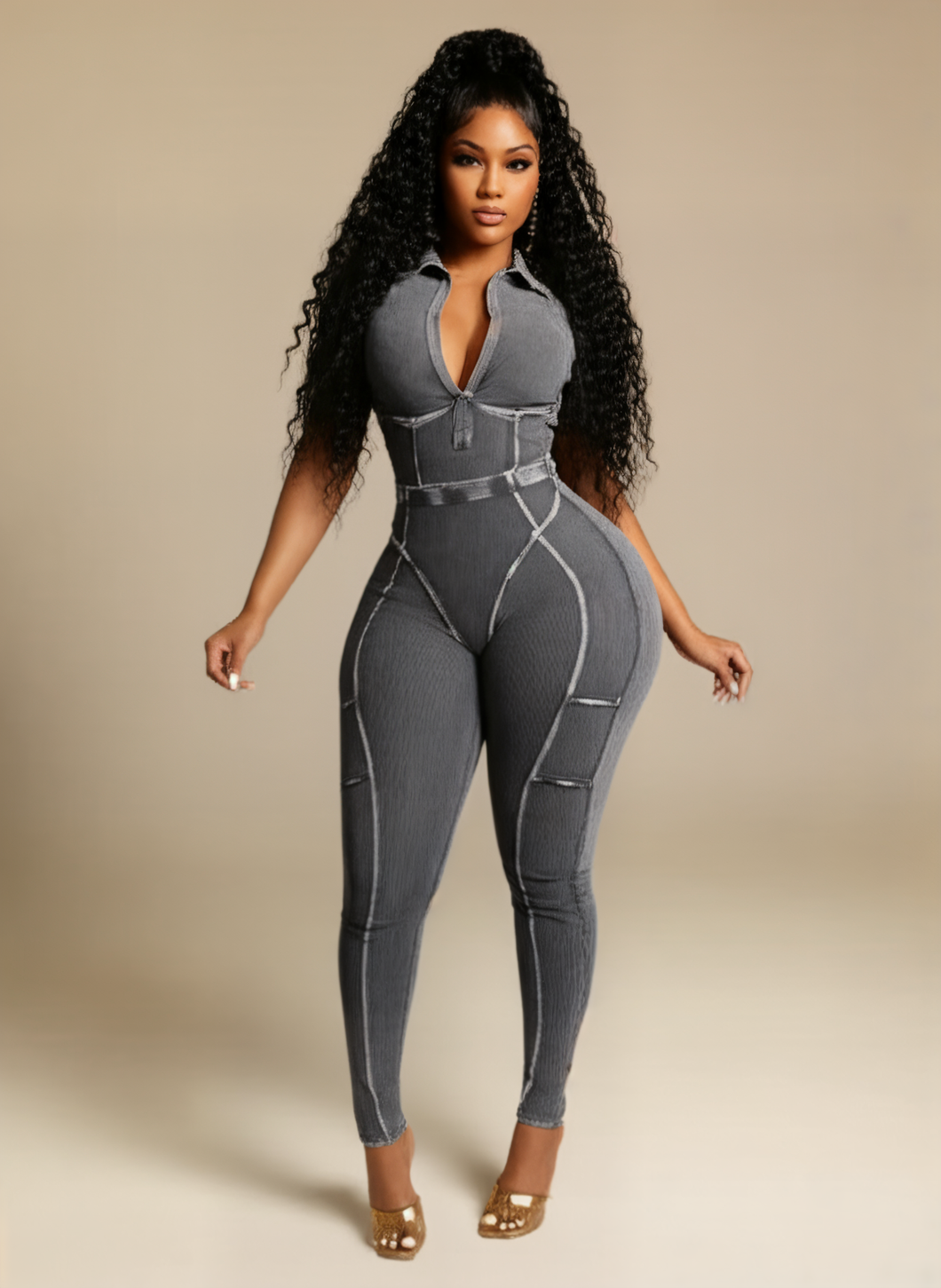 Ash Ribbed Washed Set