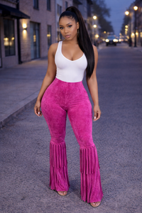 Magenta Fringe Pants