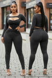 Charcoal  Wash Ribbed Set