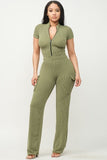 Olive Cargo Bodysuit Set
