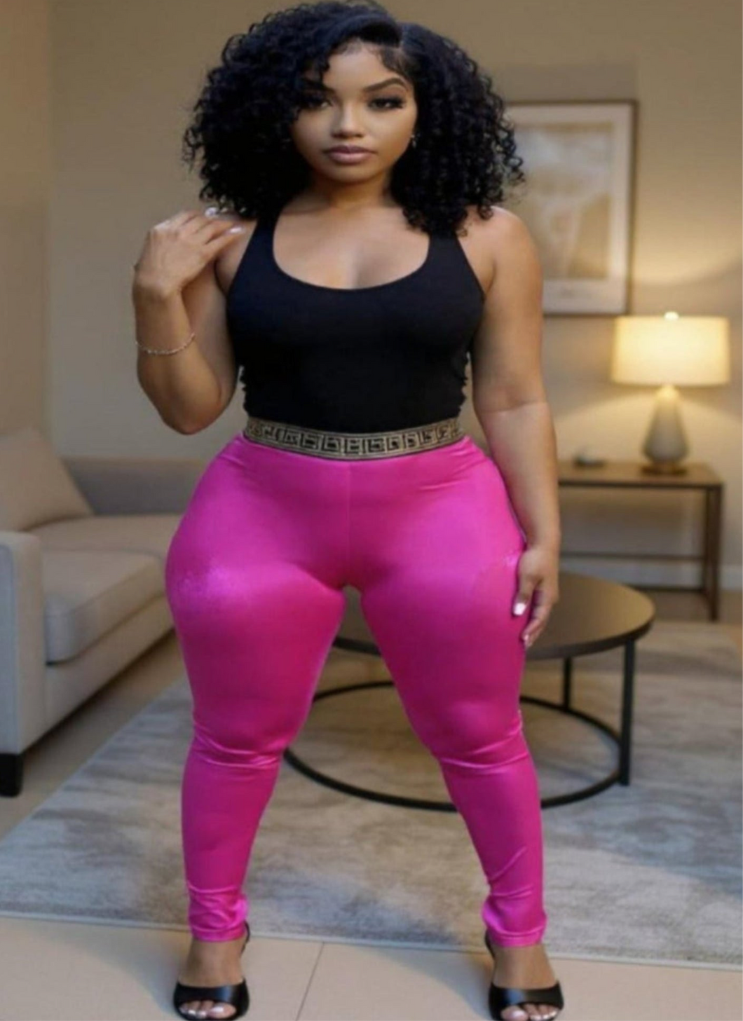 Glossy Magenta Leggings