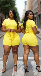Yellow Shorts Set