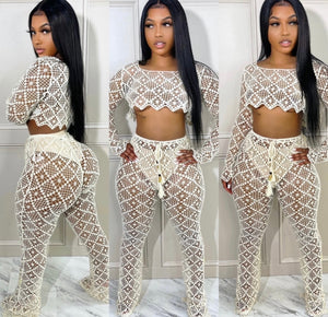 Ivory Crochet Swim Set