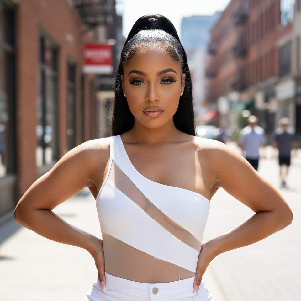 Mesh White Bodysuit