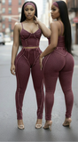 Burgundy Headband Acid Wash Set
