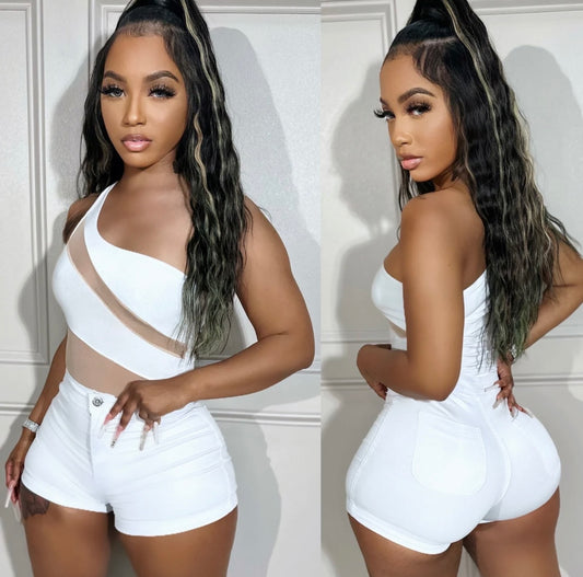 Mesh White Bodysuit