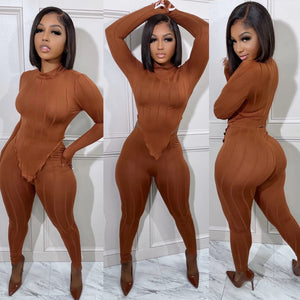Cognac Wavy Set