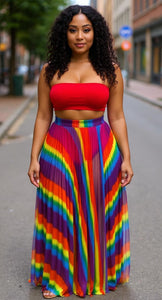 Red Rainbow Sheer 3 Piece Swim Set