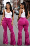 Magenta Fringe Pants