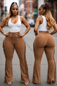 Brown Fringe Pants