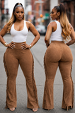 Brown Fringe Pants