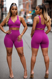 Plum Ribbed Set