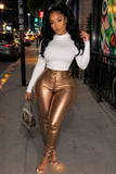 Metallic Bronze Pants