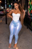 Blue Metallic Pants