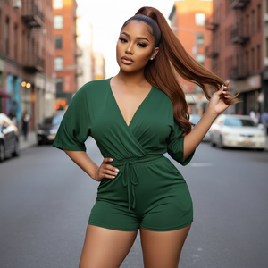 Hunter Green V Romper