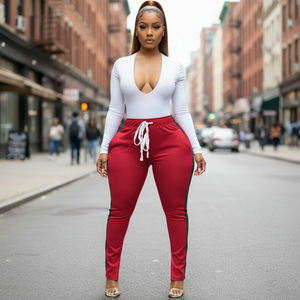 Red Slit Pants