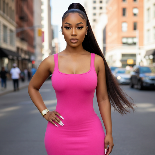 Pink Midi Dress