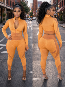 Orange Sporty Jogger Set