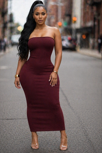 Burgundy Tube Dress