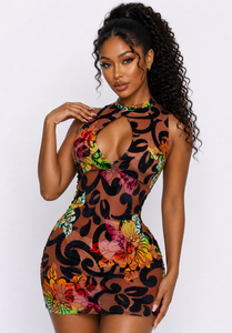 Floral V Deep Dress