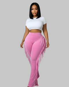 Light Pink Fringe Pants