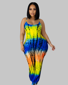 Blue Multi Tie Dye Dress