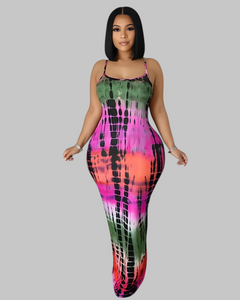 Purple Multi Tie Dye Dress UI