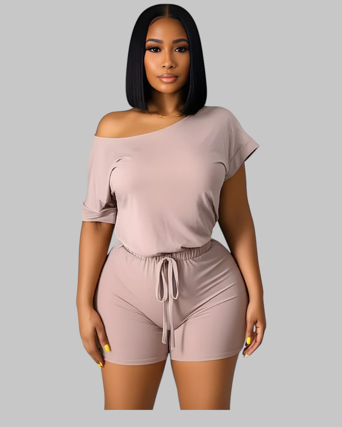 Mocha Off Shoulder Romper
