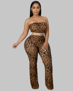 Belt Leopard Jumpsuit