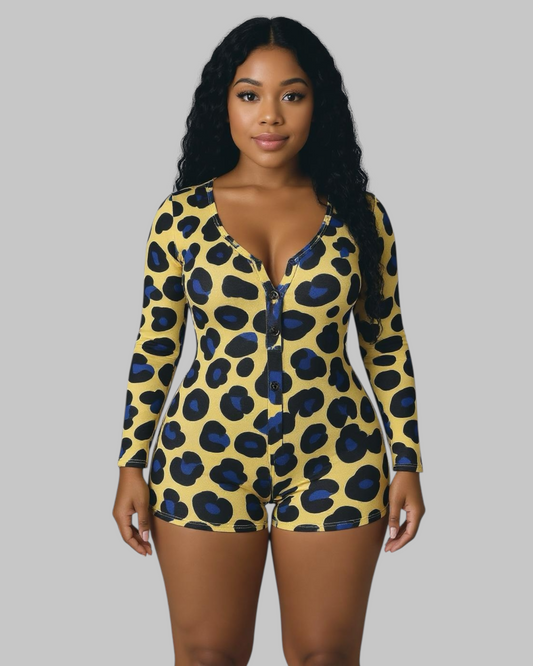 Yellow Leopard Onesie