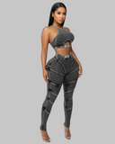 Black Acid Wash Set