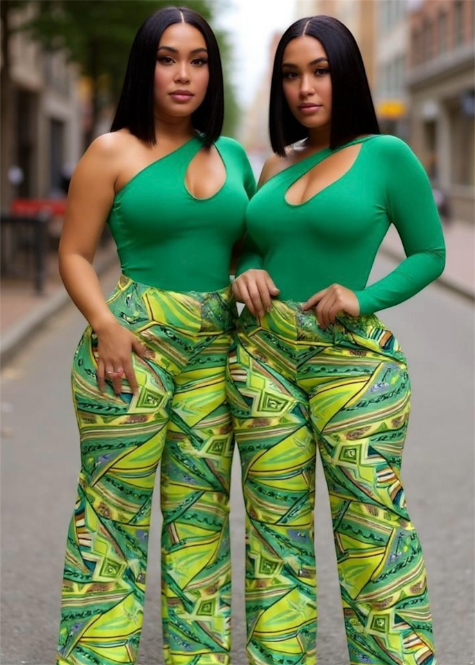 Green Indi Palazzo Pants Set