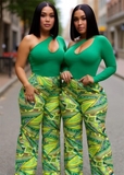 Green Indi Palazzo Pants Set