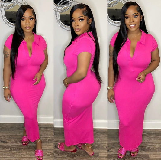 Pink Snap Dress
