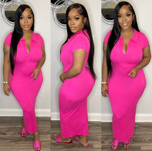 Pink Snap Dress