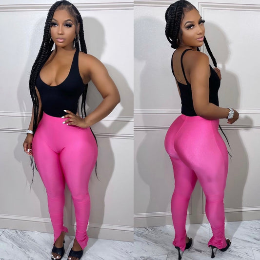 Pink Slit Leggings