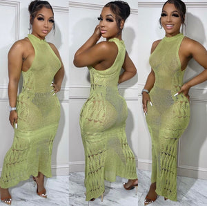 Lime Crochet Dress