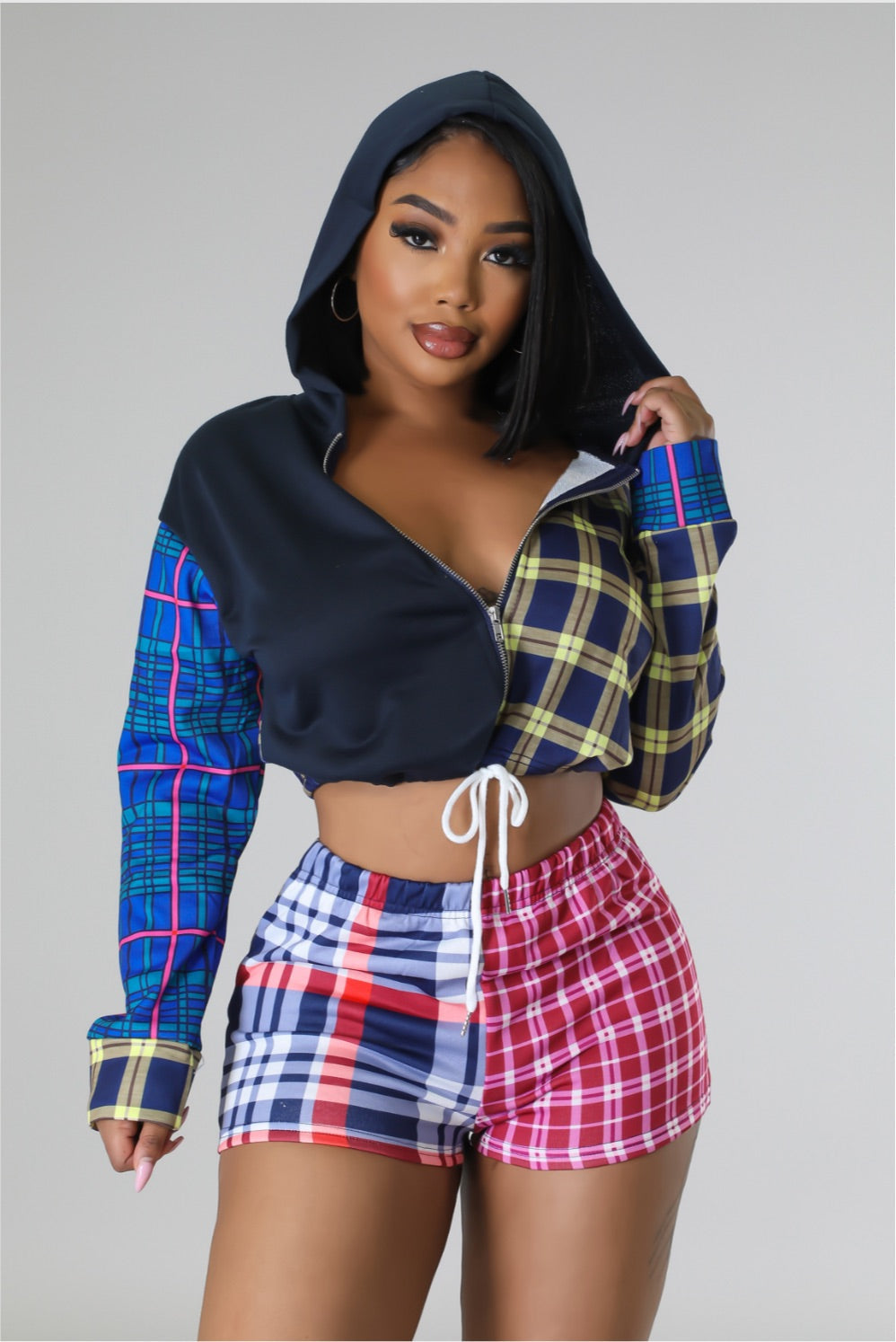 Plaid Shorts Set