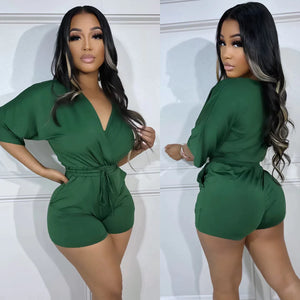 Hunter Green V Romper