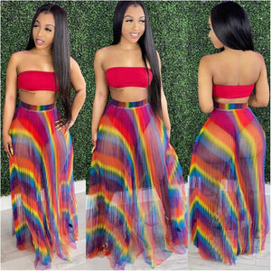Rainbow Sheer 3 Piece Swim Set