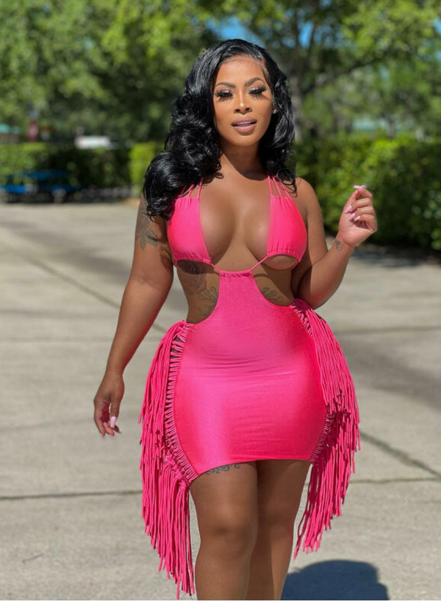 Pink Fringe Dress