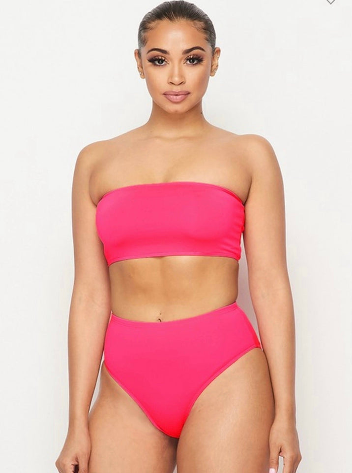 Fuchsia Crochet Swim Set