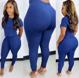 Navy Ribbed Set